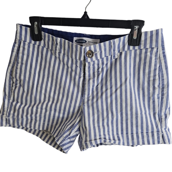 Old Navy Women's Everyday Shorts Size 6 Blue & White Stripe - Picture 1 of 10
